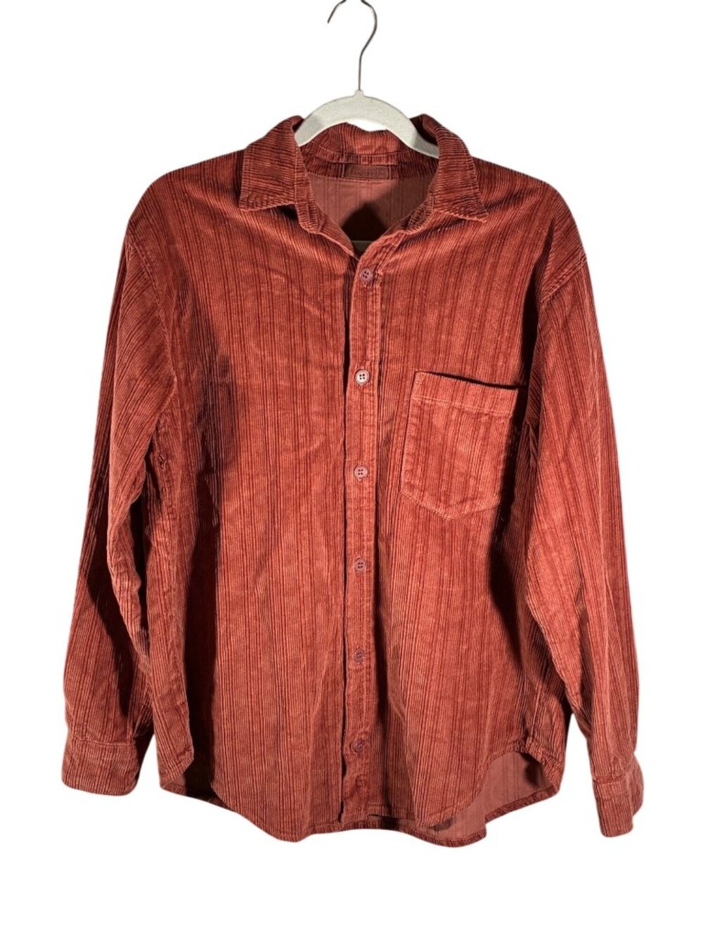 CP Shades Rust red Corduroy Button-up Shirt Small oversized fall layering